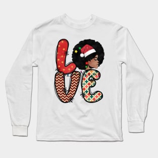 Love Melanin christmas Long Sleeve T-Shirt